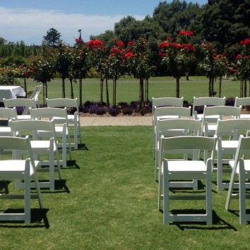 White Italian folding chairs